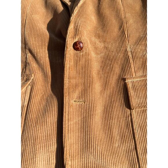 VTG Rhenish Harbor Knit Mens 44L 100% Cotton Corduroy blazer coat brown tan - Picture 2 of 5